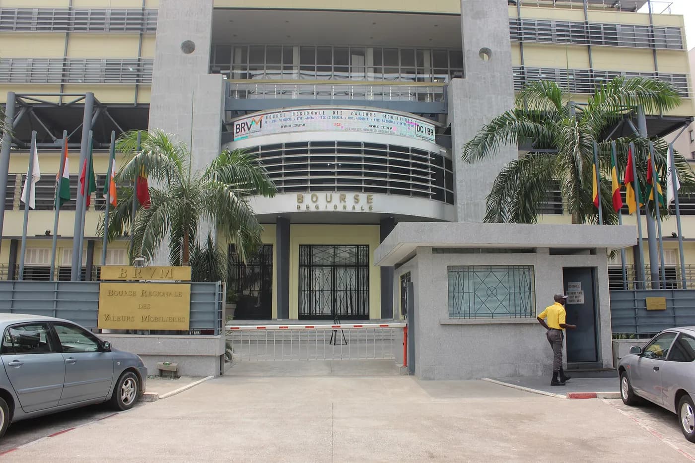 The headquarters of the Bourse Régionale des Valeurs Mobilières (BRVM) in the Plateau district of Abidjan. Sonatel has been listed there since 1998 and is its largest company by market value.