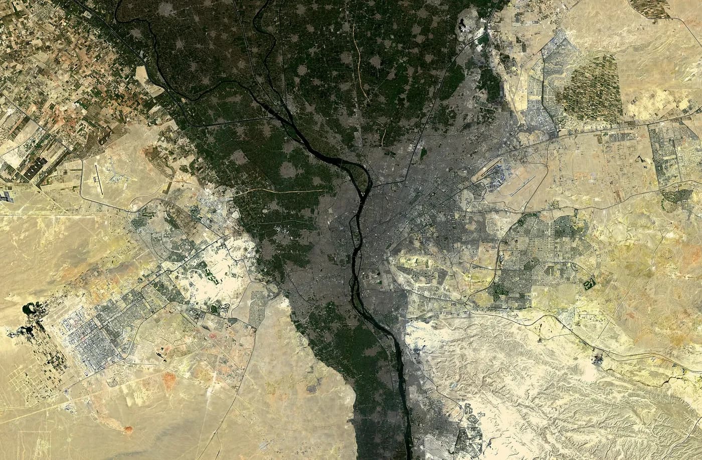 Cairo and the Nile Delta seen by a European Space Agency satellite.